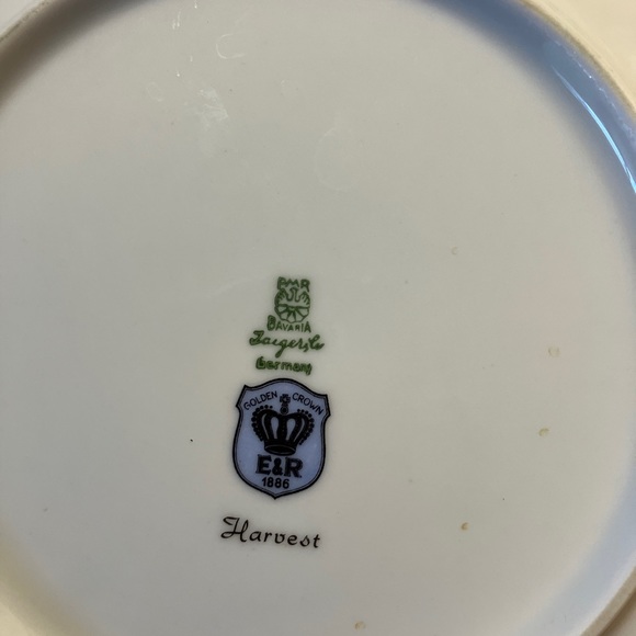 E&R 1886 German Golden Crown Harvest Salad Plates. Set of 3. - Picture 8 of 8